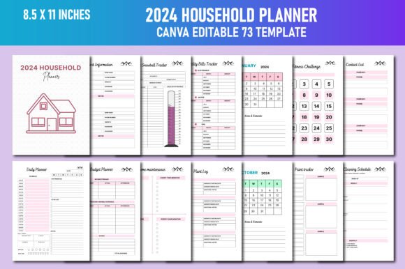 2024 Household Planner Canva KDP