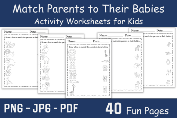 40 Printable Matching Activity Pages
