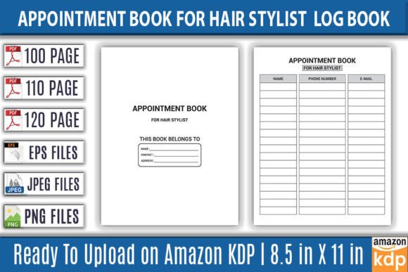 Appointment Book for Hair Stylist Log Bo