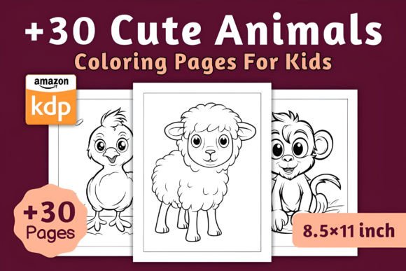 Cute Animals Coloring Pages for Kids