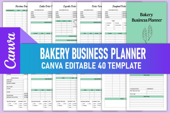 Editable Bakery Business Planner Canva