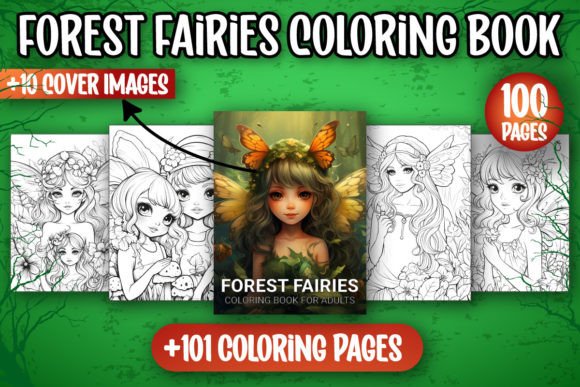 Forest Fairies Coloring Book for Adults