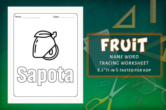 Fruits Name Tracing KDP Worksheets 02