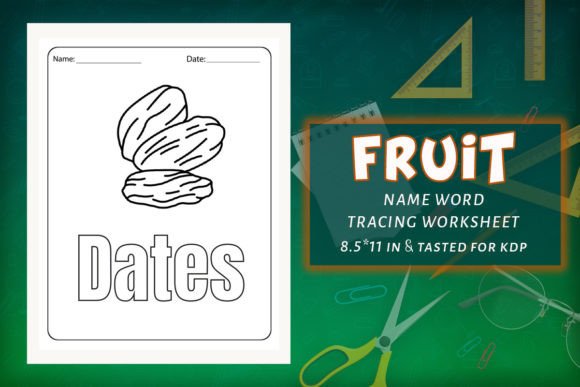 Fruits Name Tracing KDP Worksheets 09