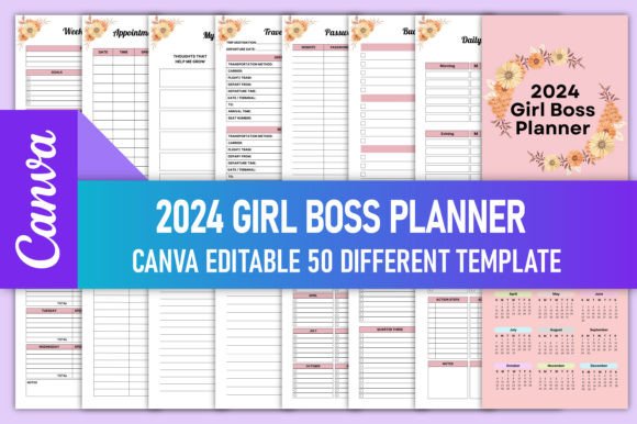 Maximize Productivity with the Canva 2024 Girl Boss Planner KDP