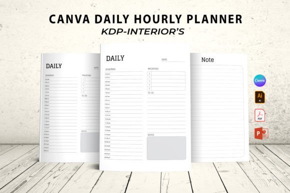 Maximize Productivity with the Editable Canva Daily Hourly Planner KDP
